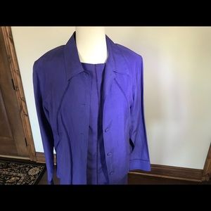 Purple linen and silk shirt jacket